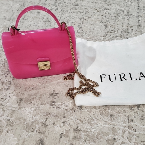 Furla Pink Mini Candy Jelly Crossbody Purse - Picture 1 of 5